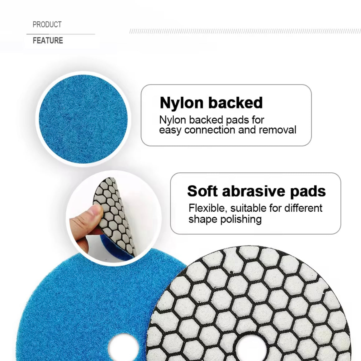 Diamond Polishing Pads – 100 mm (Grit 50 & 100) – Dry Use