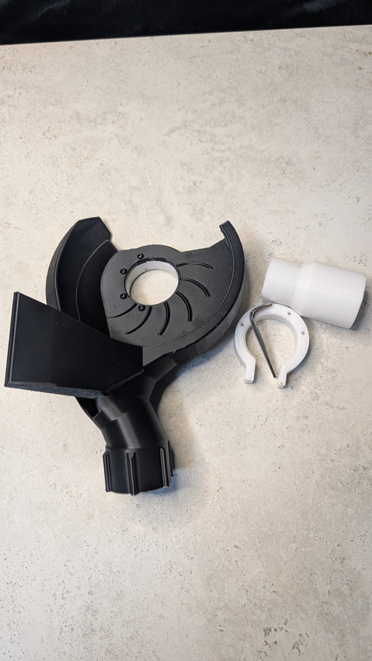 Angle Grinder Dust Extraction Shroud for 45° Tile Mitre Cutting
