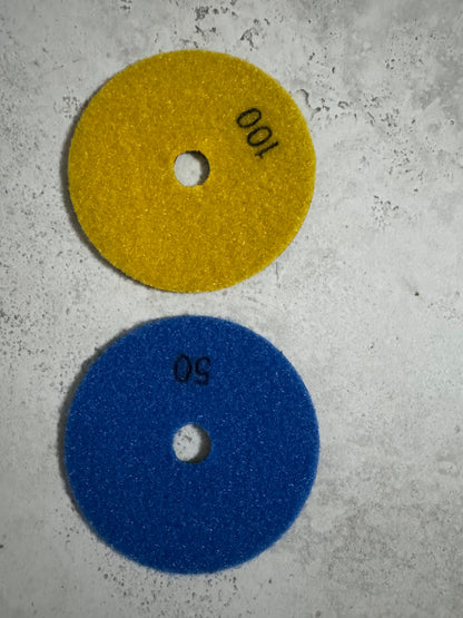 Diamond Polishing Pads – 100 mm (Grit 50 & 100) – Dry Use