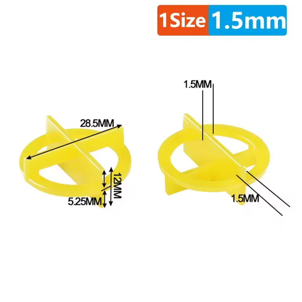 Reusable Tile Spacers – 1.5mm (Yellow) / 2mm (Red)