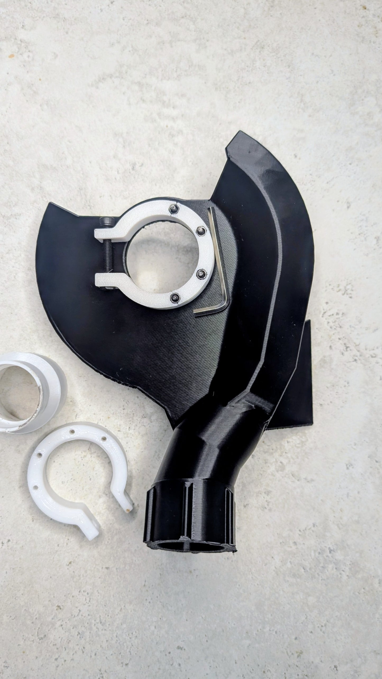 Angle Grinder Dust Extraction Shroud for 45° Tile Mitre Cutting