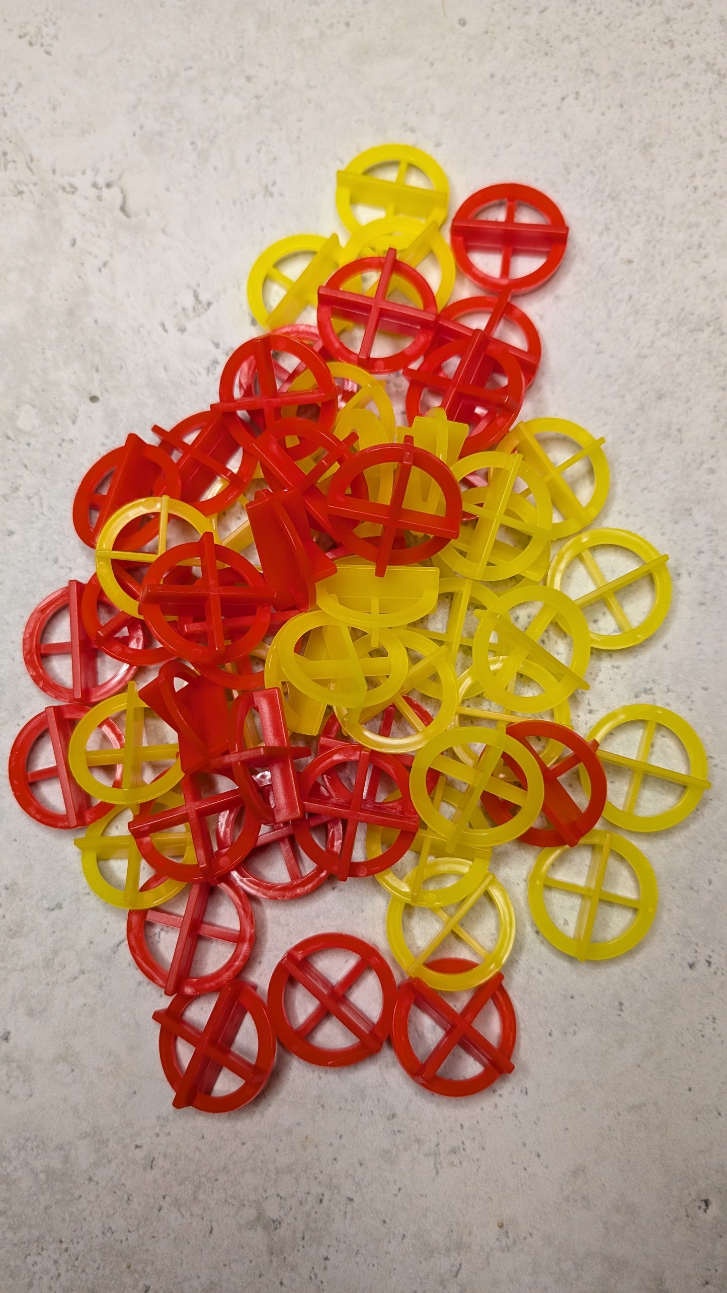 Reusable Tile Spacers – 1.5mm (Yellow) / 2mm (Red)