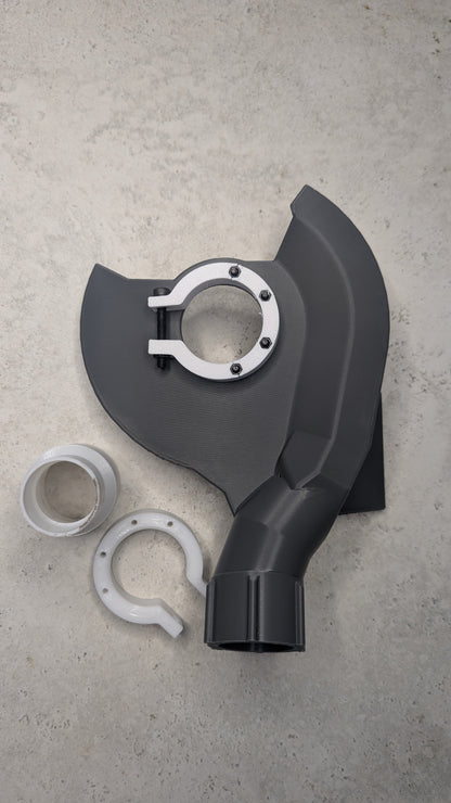 Angle Grinder Dust Extraction Shroud for 45° Tile Mitre Cutting