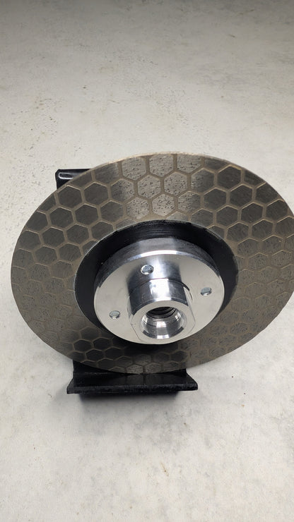Segmented diamond blade with flange for tile edge beveling (mitre cuts).