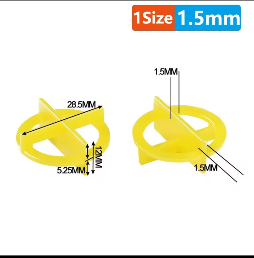 Reusable Tile Spacers – 1.5mm (Yellow) / 2mm (Red)