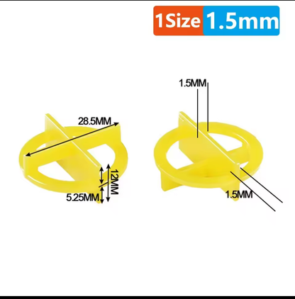 Reusable Tile Spacers – 1.5mm (Yellow) / 2mm (Red)