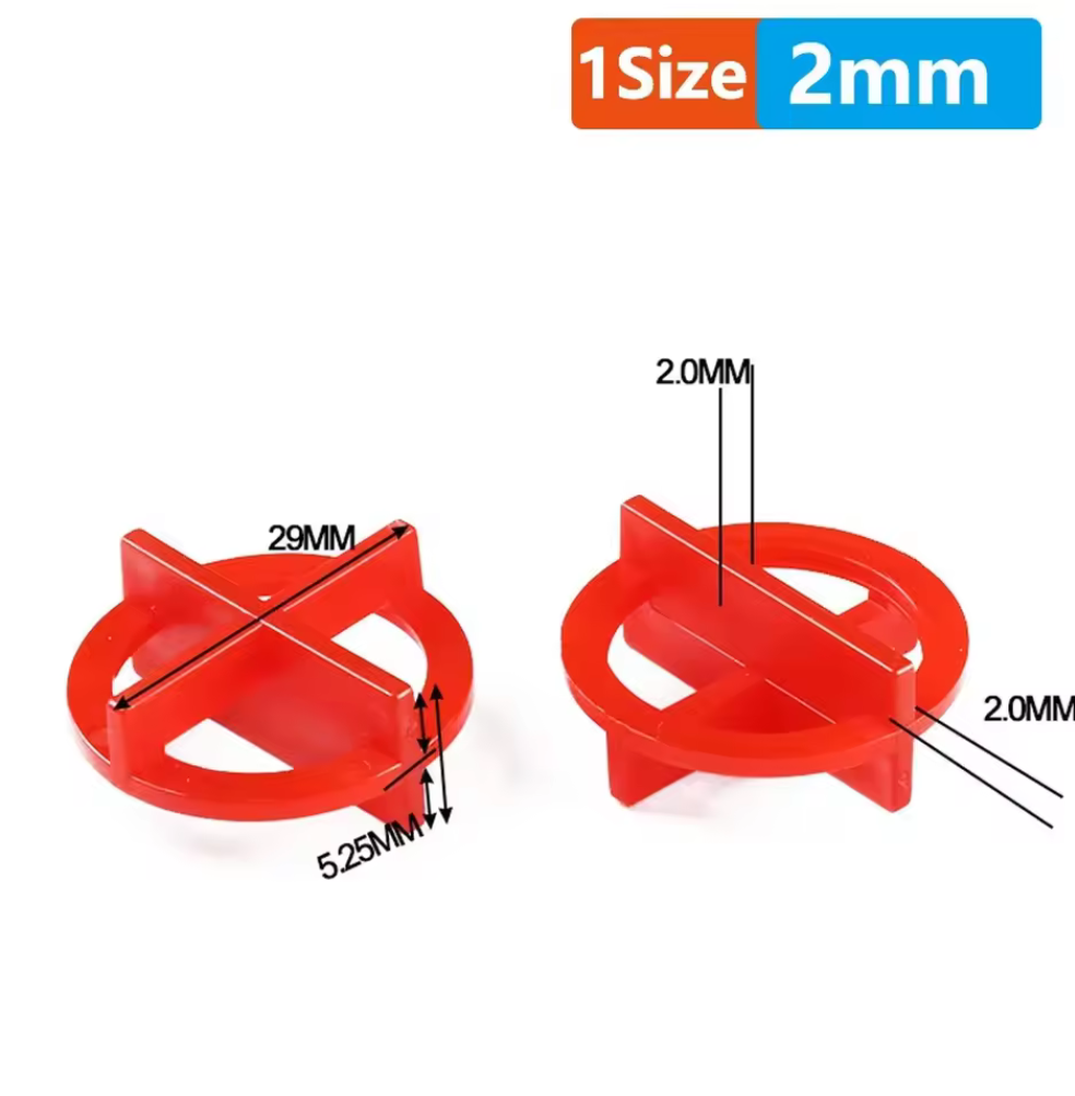 Reusable Tile Spacers – 1.5mm (Yellow) / 2mm (Red)